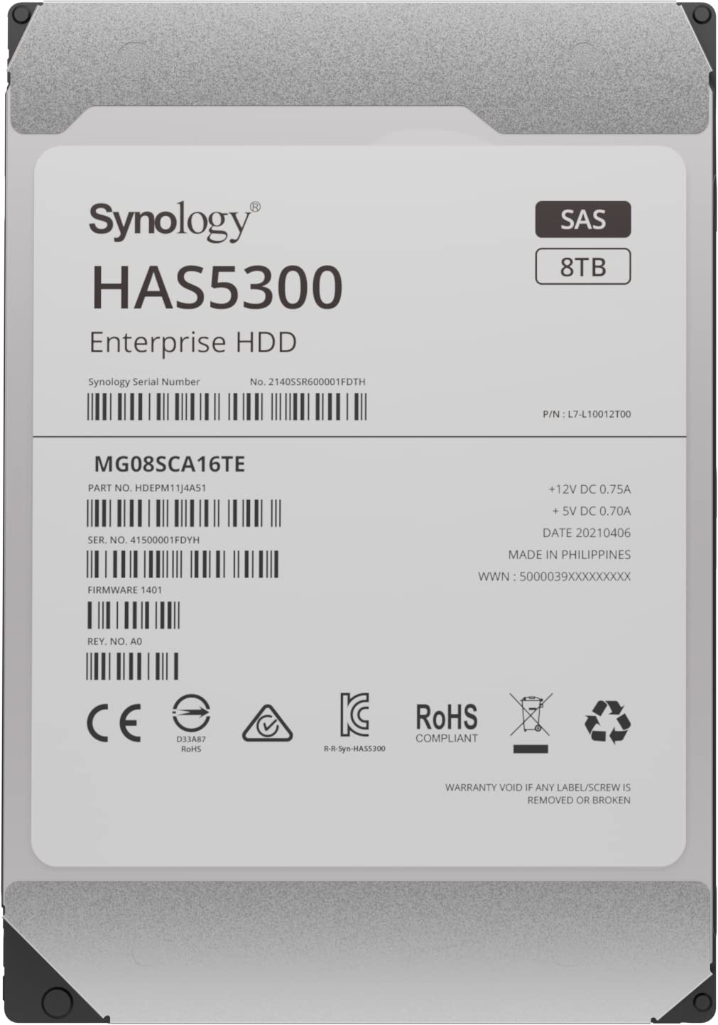 SYNOLOGY HAS5300 8TB SAS 3.5IN NAS HDD Hard Drive HAS5300-8T