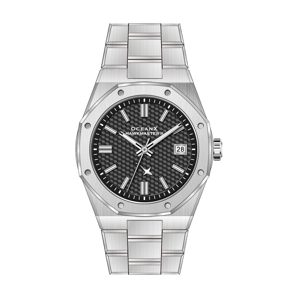 Oceanx Hawkmaster II 39mm Automatic Men's Watch Black Dial HMS2111