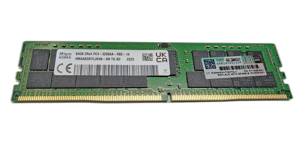 HPE P11446-0A1 P21676-001 64GB PC4-25600 DDR4-3200MHz ECC HMAA8GR7CJR4N-XN RAM
