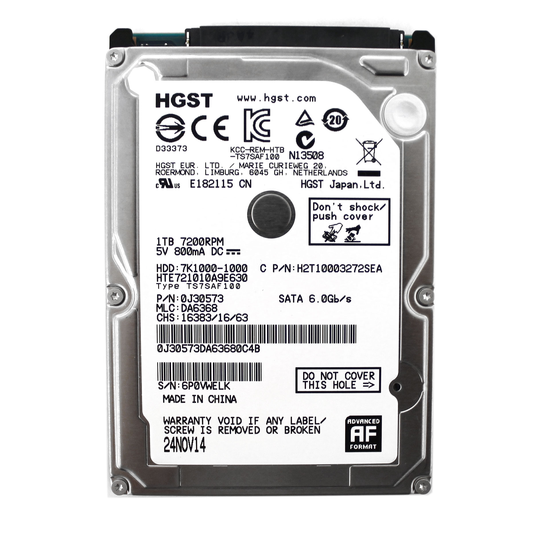 HGST Travelstar 1TB HTE721010A9E630 0J30573 2.5" Notebook HDD