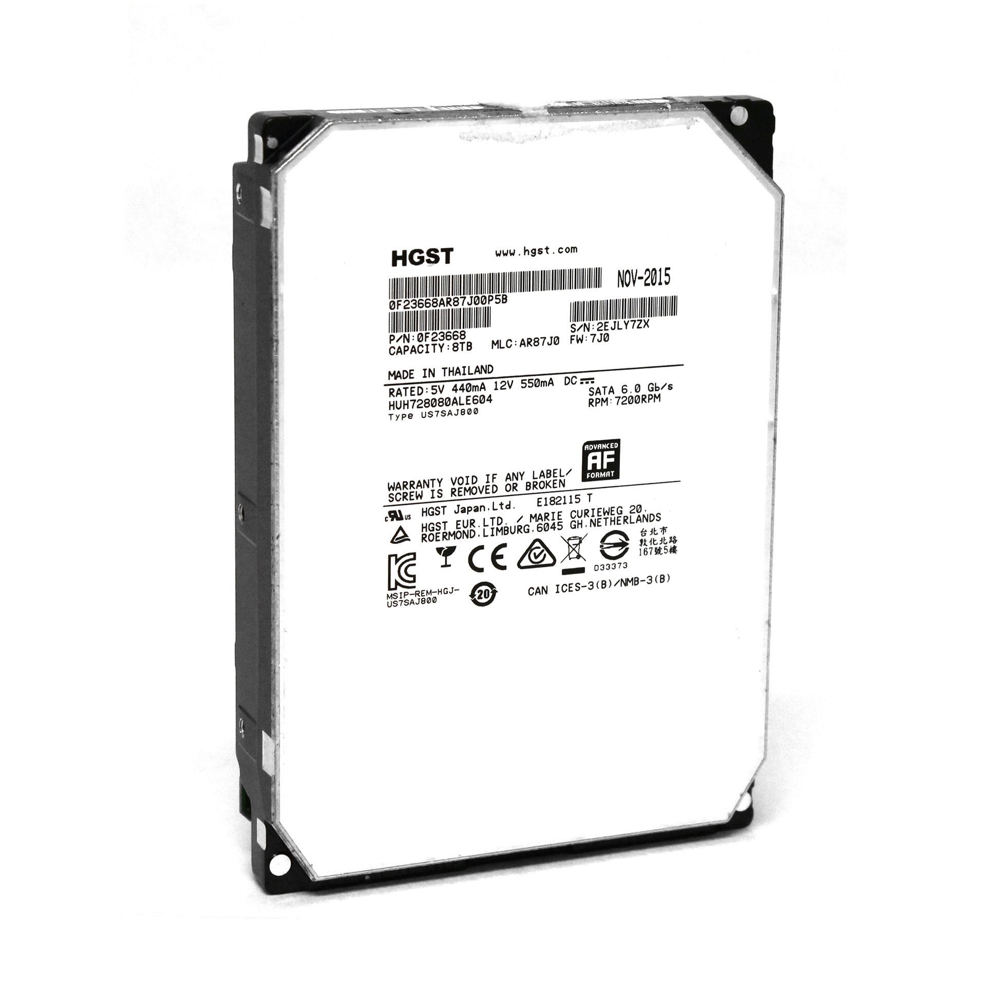 HGST Ultrastar 3.5" He8 8TB HUH728080ALE604 0F23668 SATA HDD - Click Image to Close