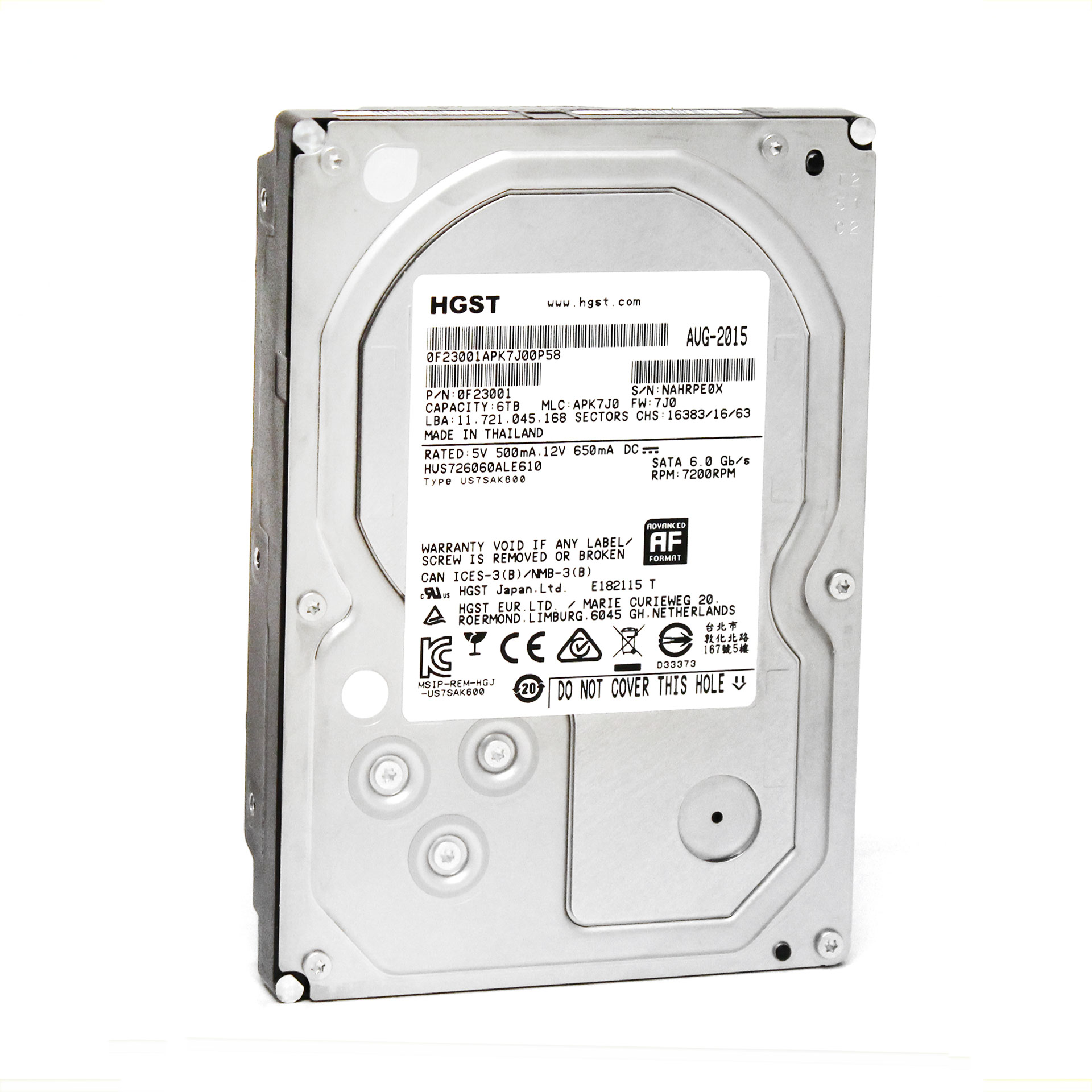 HGST 6TB 3.5" HUS726060ALE610 0F23001 SATA HDD