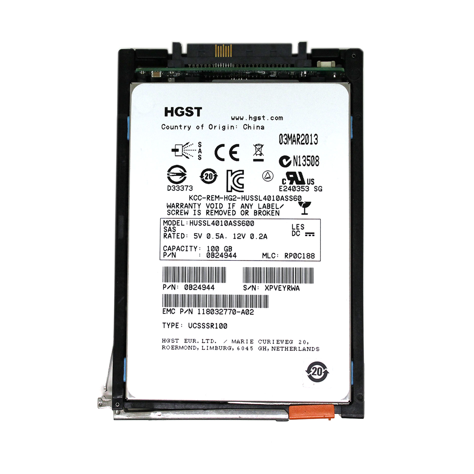 HITACHI EMC HUSSL4010ASS600 100GB SAS 2.5" SSD 0B24944 4M8GM - Click Image to Close