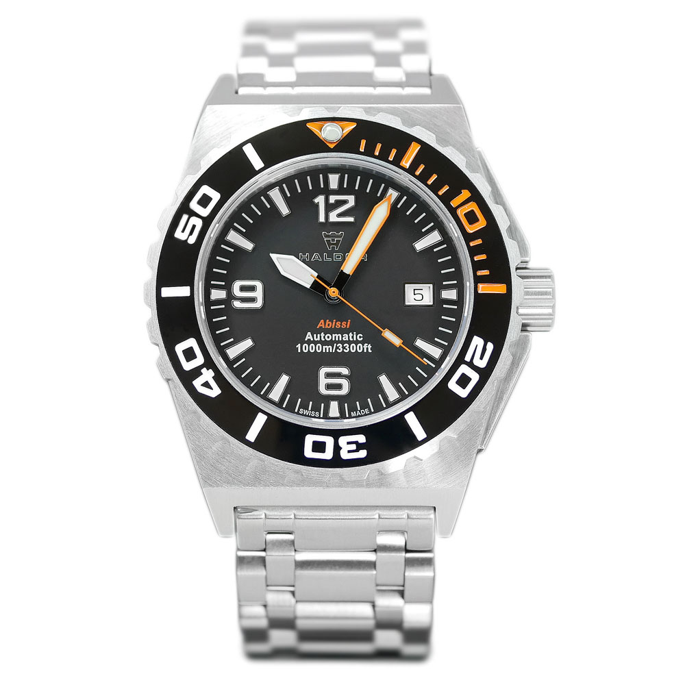 Haldor Abissi 1000M 45.5 mm Swiss Automatic Men's Diver Watch ETA 2824-2 Ceramic Zirconia Bezel - Click Image to Close