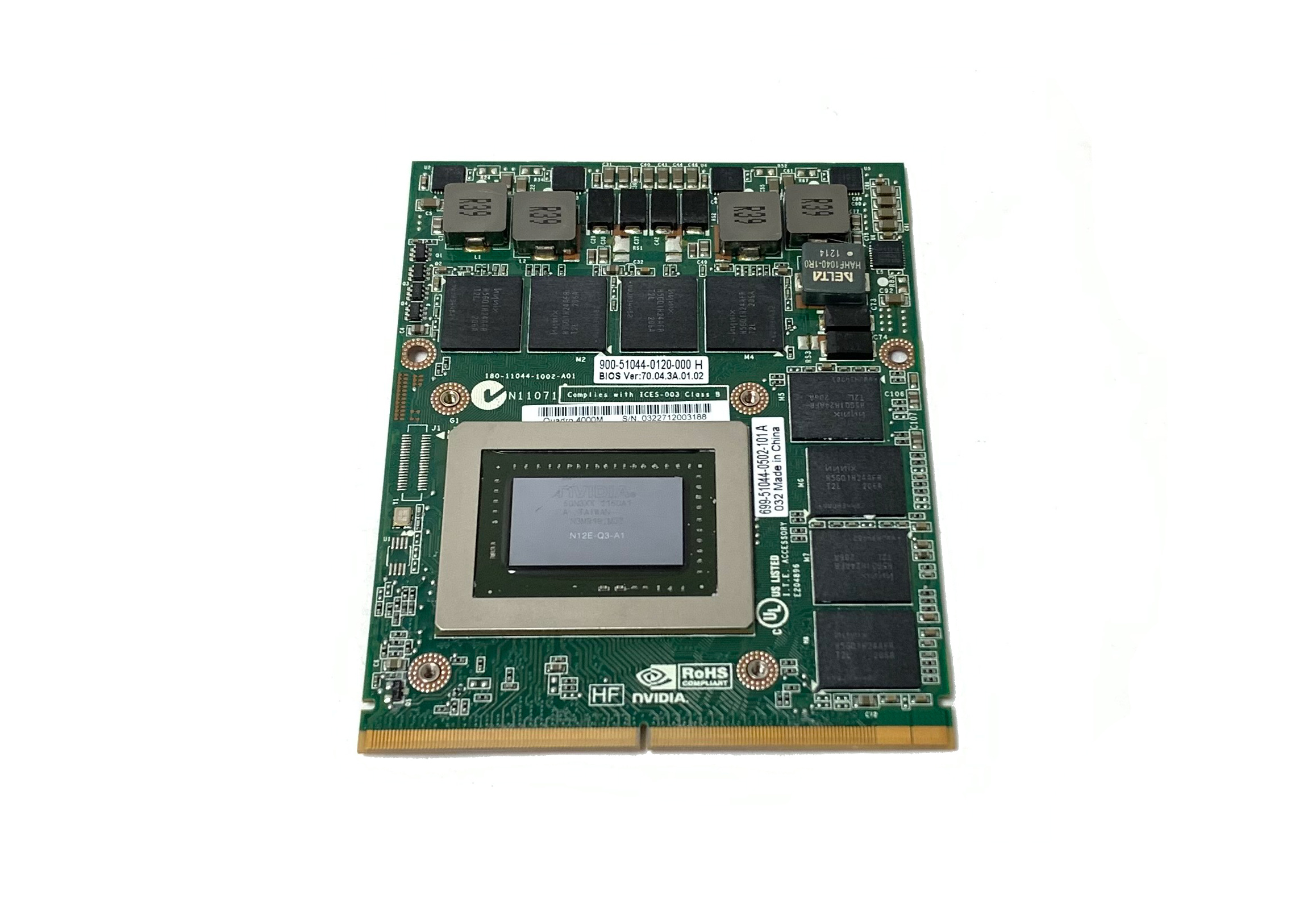 Dell nVIDIA Quadro 4000M 2GB GDDR5 MXM Laptop Mobile Video Card N12E-Q3-A1 HGXY3