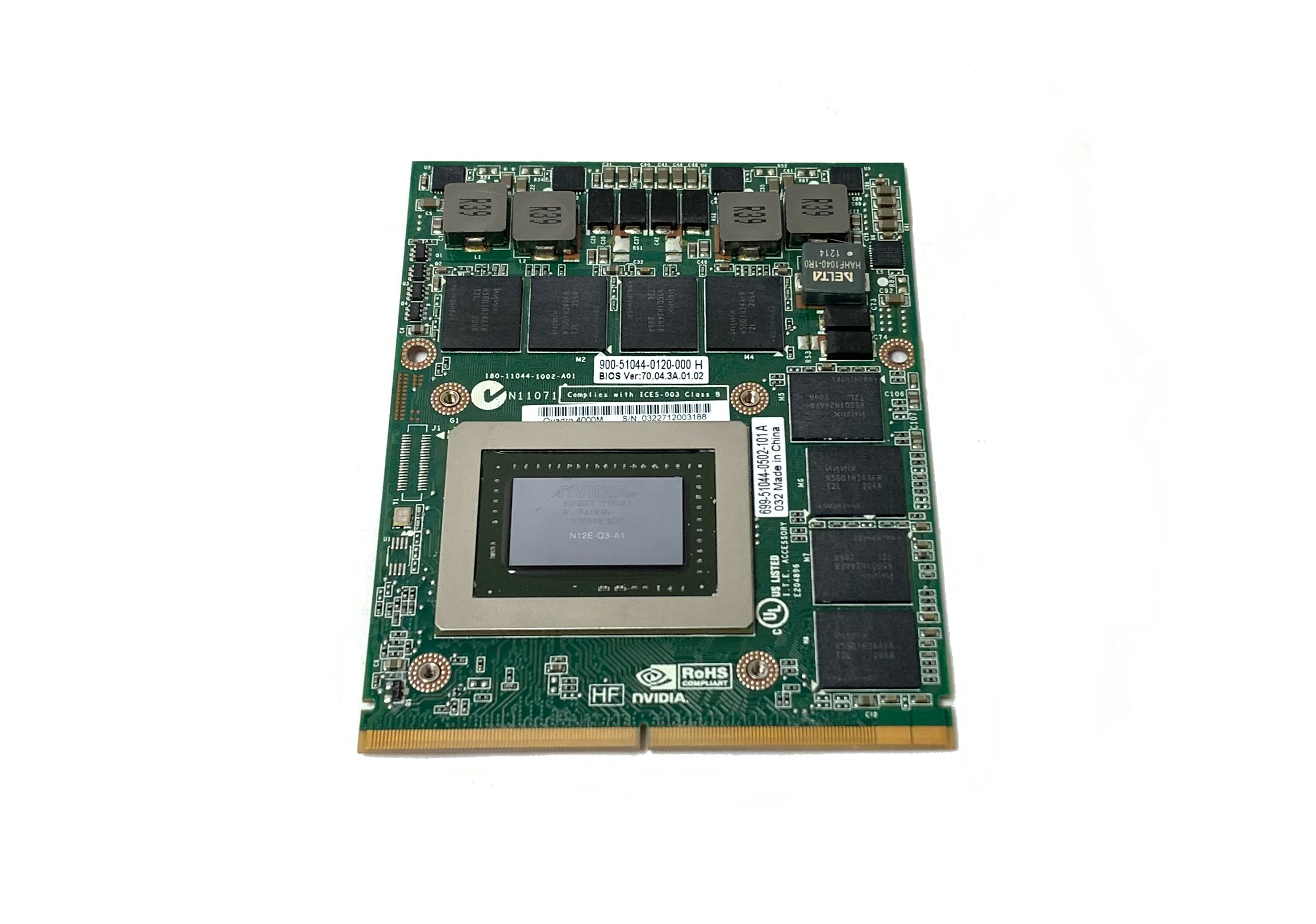 Dell nVIDIA Quadro 4000M 2GB GDDR5 MXM Laptop Mobile Video Card N12E-Q3-A1 HGXY3 - Click Image to Close