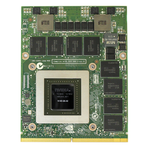 Nvidia Quadro K5000M 4GB MXM Video Card N14E-Q5-A2 HP 689282-001 - Click Image to Close