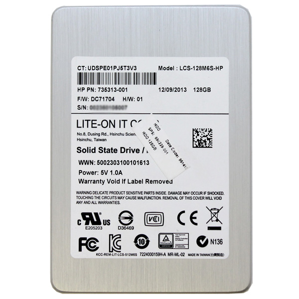 LiteOn 128GB 2.5" SATA SSD LCS-128M6S-HP 735313-001 690229-001 - Click Image to Close