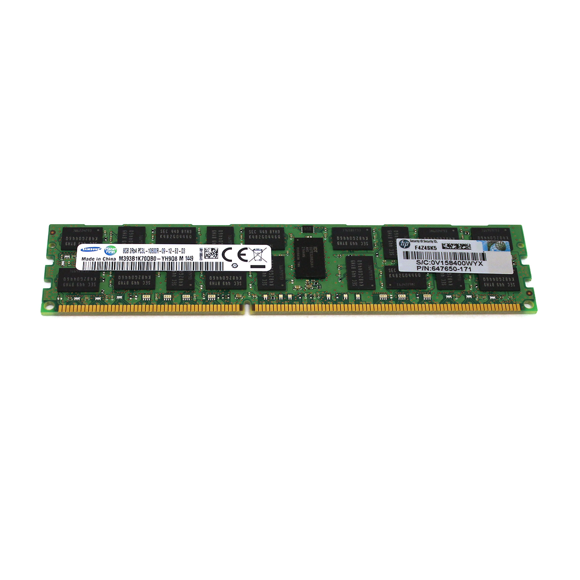 8GB HP/Samsung M393B1K70QB0-YH9 PC3-10600 DDR3-1333MHz 240-Pin