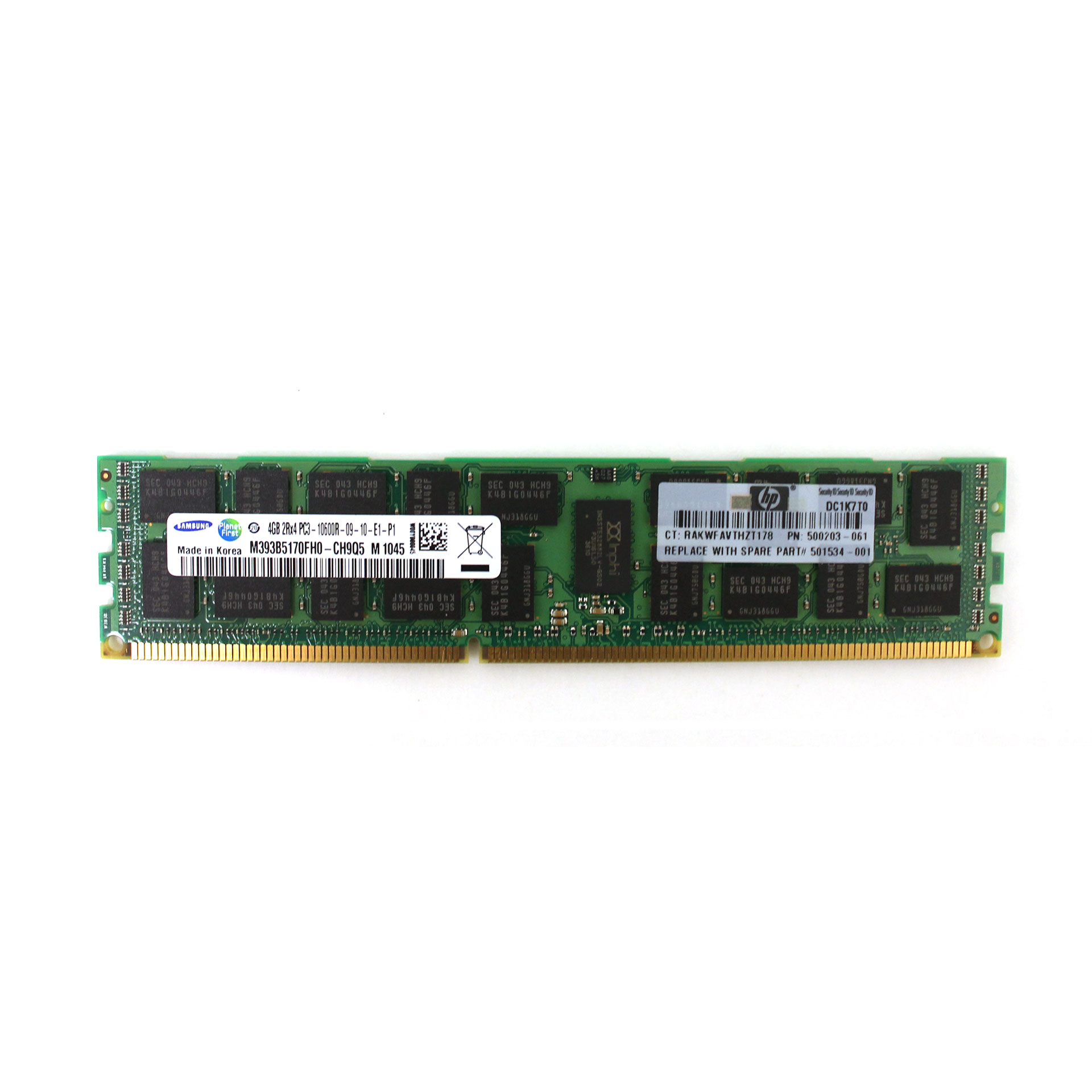 Samsung 4GB RAM M393B5170FH0-CH9 DDR3 HP 500203-061 501534-001 M