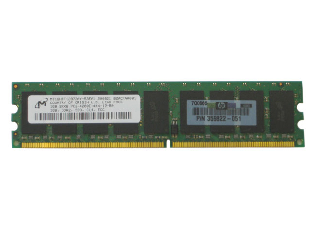 Micron 1GB PC2-4200 533 MHz HP 359822-051 MT18HTF12872AY RAM - Click Image to Close