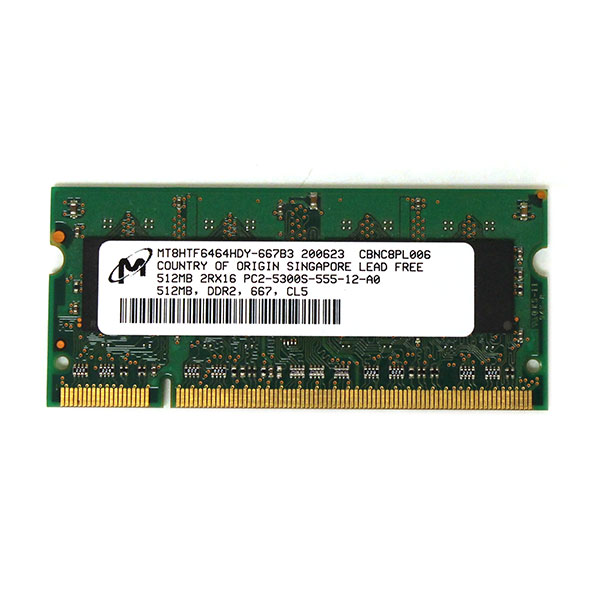 Micron 512MB PC2-5300 DDR2-667MHz MT8HTF6464HDY-667B3 RAM - Click Image to Close