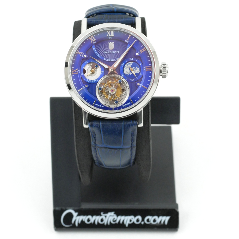 WALDHOFF Ultramatic 42.5mm Royal Blue Tourbillon Men's Watch MW705D