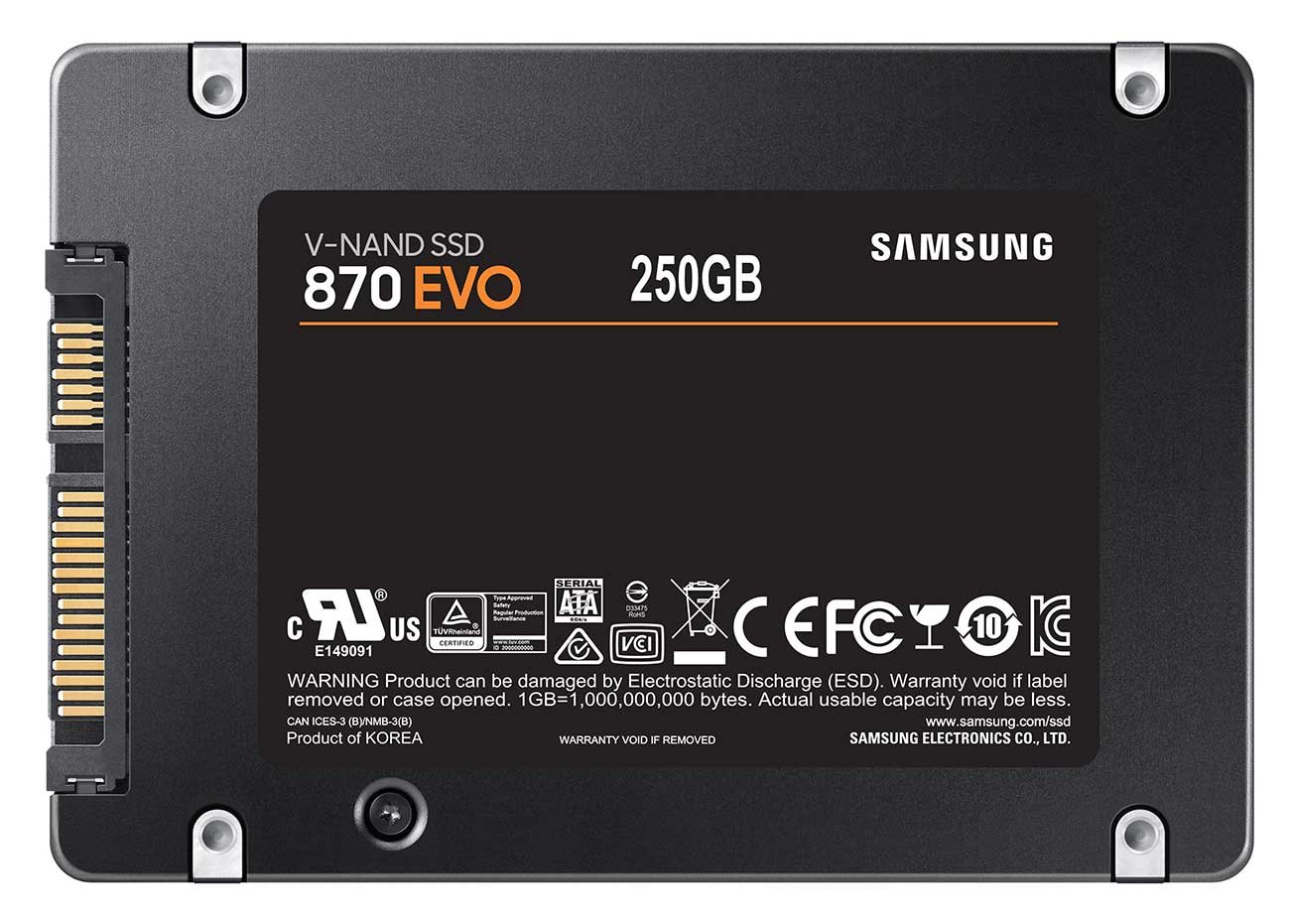 SAMSUNG 2.5 inch 250GB 870 EVO SATA III HDD Hard Drive MZ-77E250B/AM