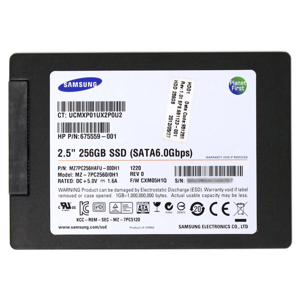 Samsung 256GB SSD MZ-7PC2560 SATA 6Gb/s 675559-001 681123-001 HP - Click Image to Close