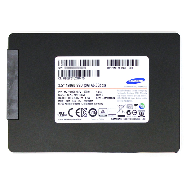 Samsung 128GB SSD MZ-7PD128M 2.5" SATA 6Gb/s HP 761885-001 - Click Image to Close