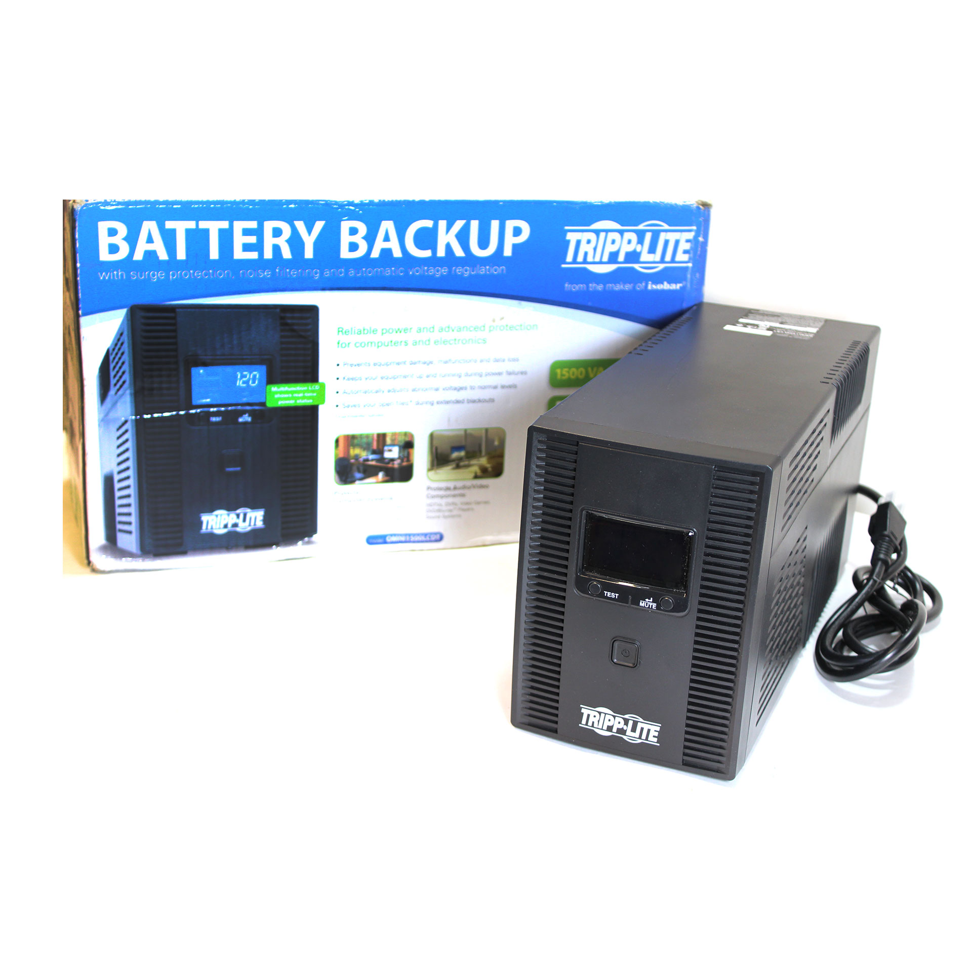 Tripp Lite 1500VA UPS LCD Battery Backup OMNI1500LCDT AVR 120V - Click Image to Close