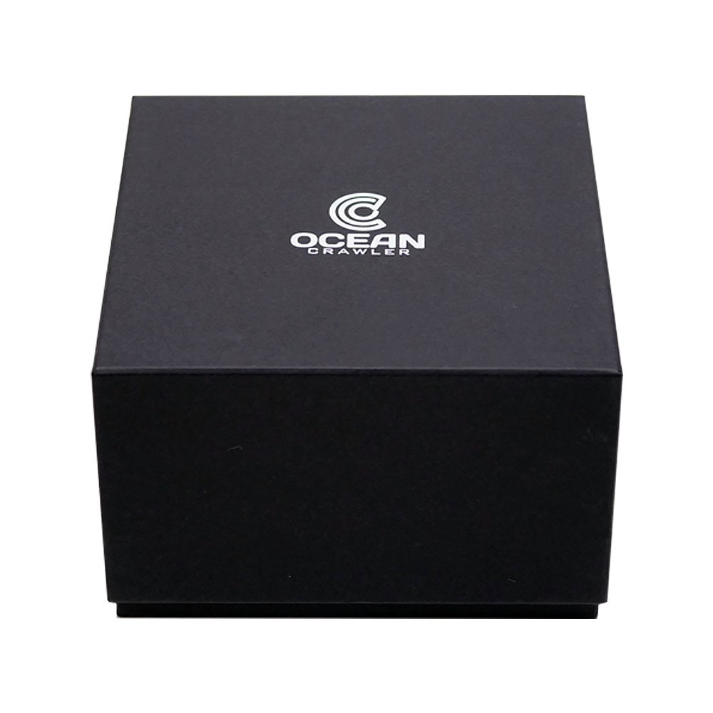 Ocean Crawler Core Automatic Diver Men's Watch 44mm Black-Orange Bezel/Black-Brown Dial Stingray Strap
