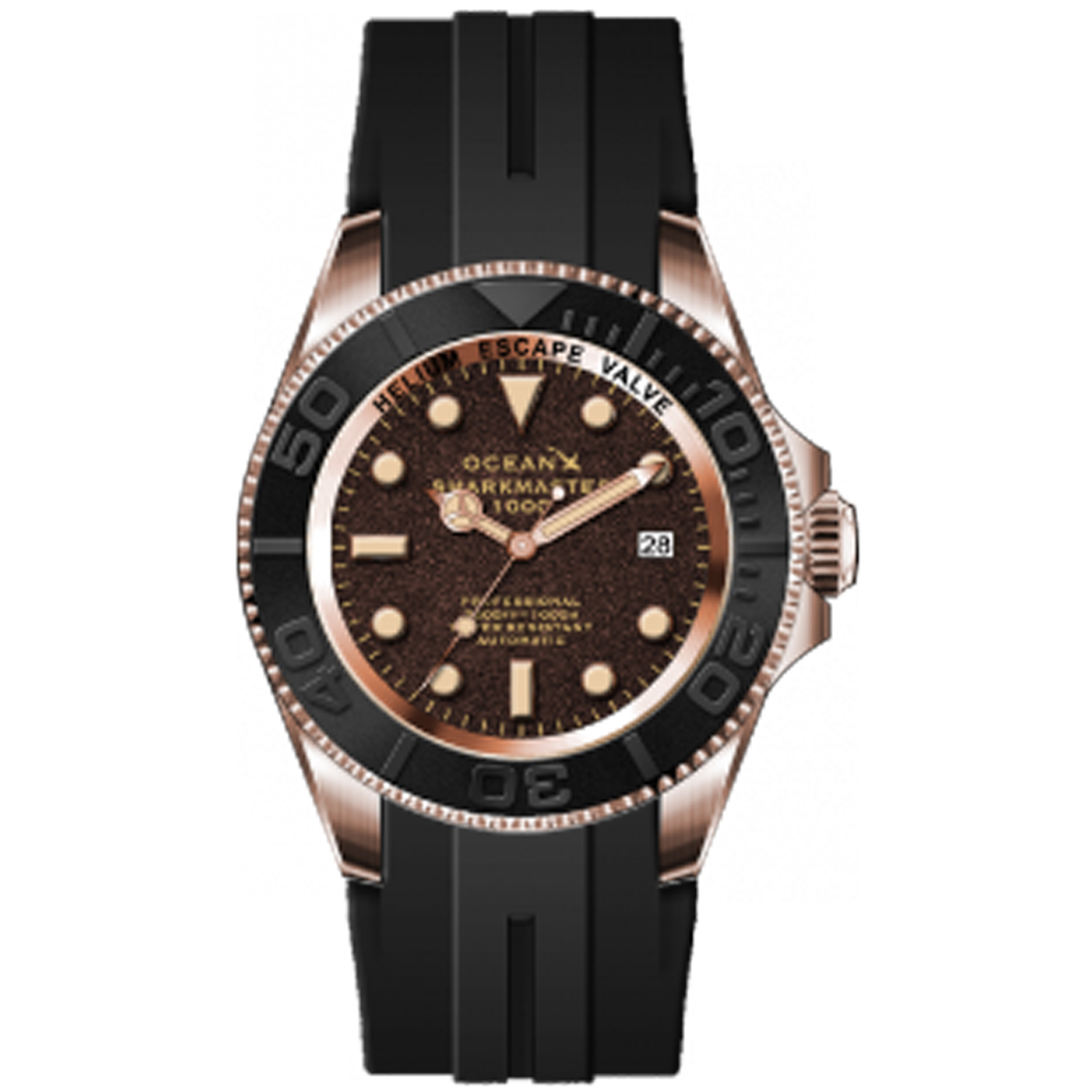 OceanX Sharkmaster 1000 Men's Diver Watch 44mm Brown sandblast Dial SMS1065 - Click Image to Close