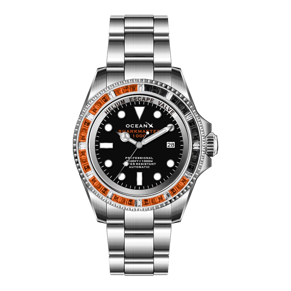 OceanX Sharkmaster 1000 Volcano 44mm Men's Diver Watch Limited Edition SMS1049 - Click Image to Close