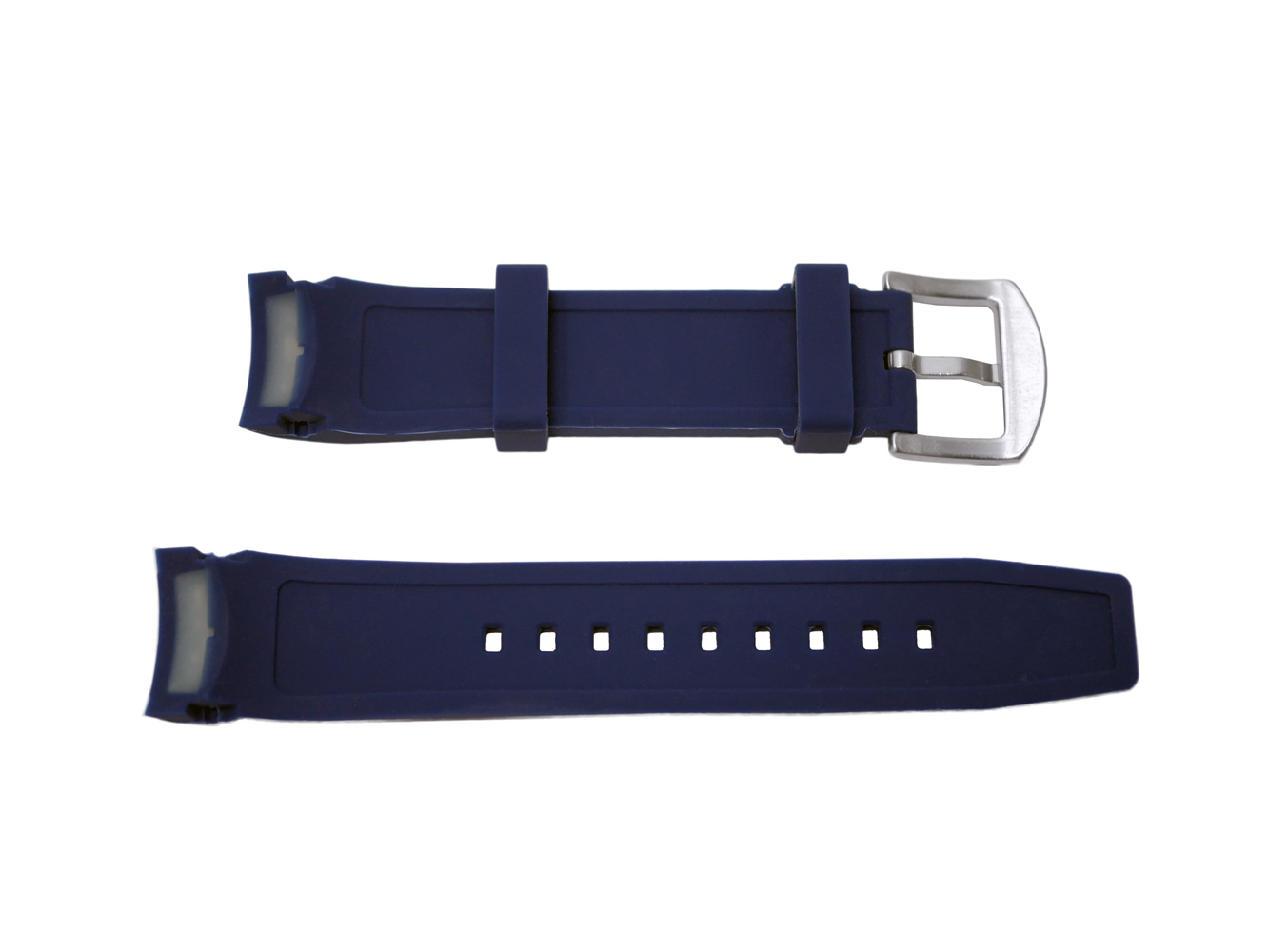 Deep Blue Blue Soft Silicone Curved Band Strap 22mm - Click Image to Close