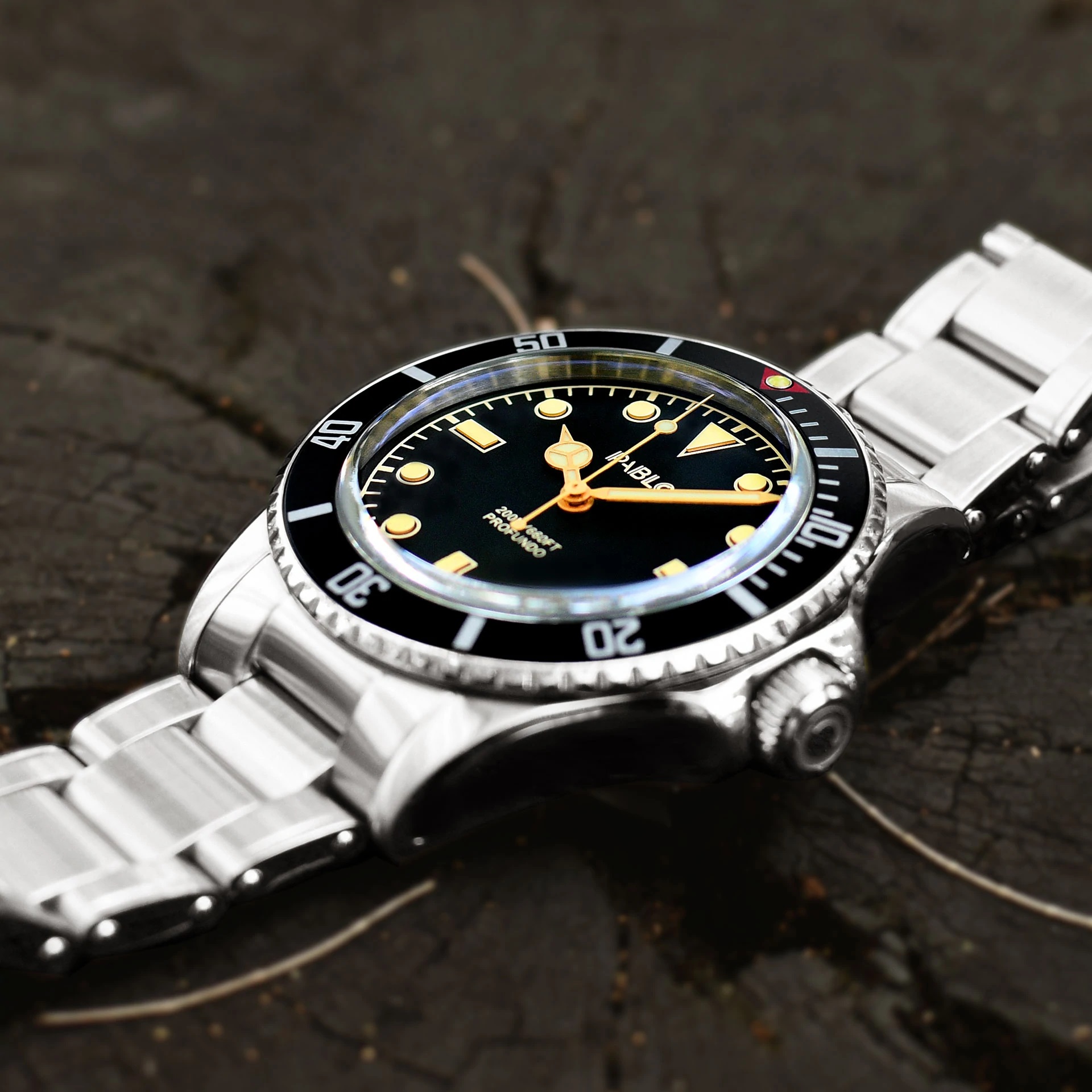 Pablo Profundo Automatic Men's Watch Black Dial / Black Bezel VB-1 Limited 200pcs - Click Image to Close
