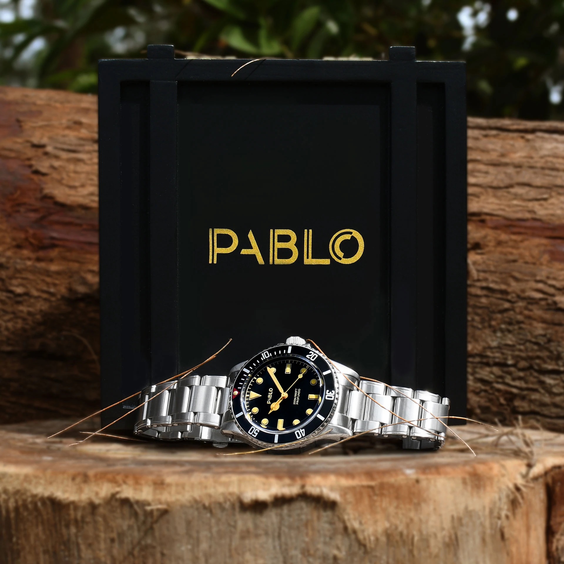Pablo Profundo Automatic Men's Watch Black Dial / Black Bezel VB-1 Limited 200pcs - Click Image to Close