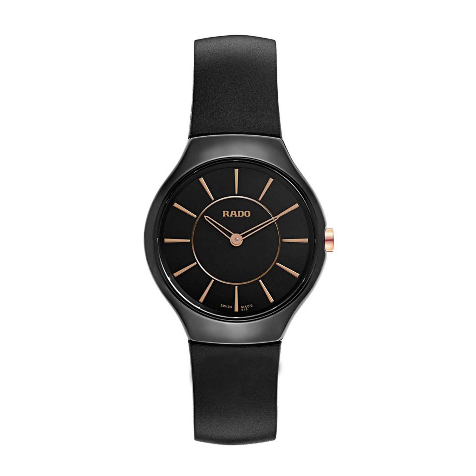 Rado Thinline 30mm Ladies Swiss Watch Black Ceramic Case/Black Dial R27742159 - Click Image to Close