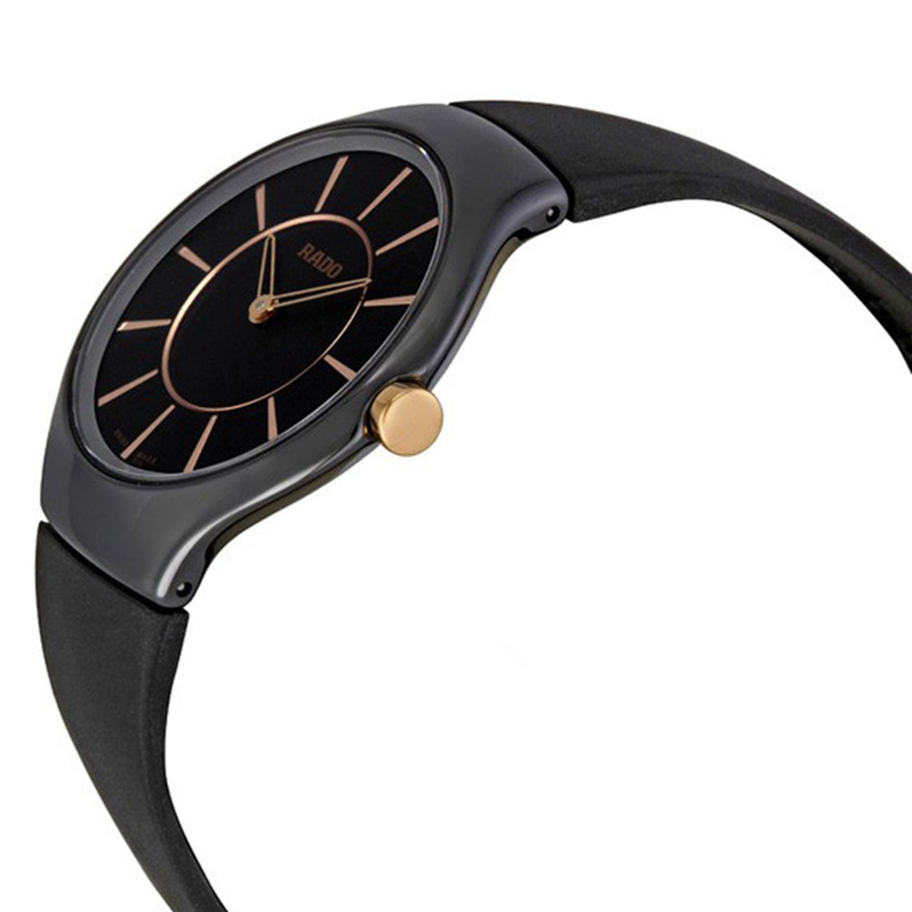 Rado Thinline 30mm Ladies Swiss Watch Black Ceramic Case/Black Dial R27742159 - Click Image to Close