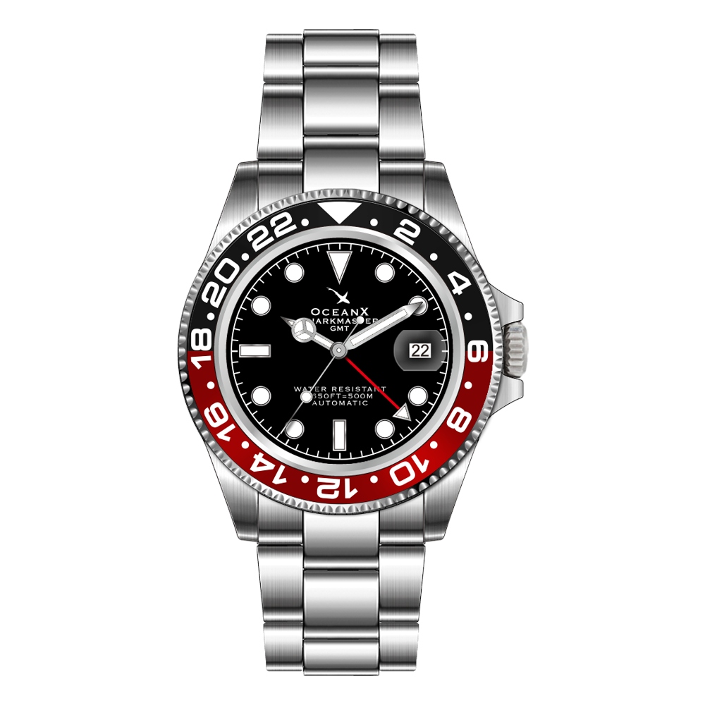 OceanX Sharkmaster GMT Automatic Men's Diver Watch 42mm WR500 SMS-GMT-561