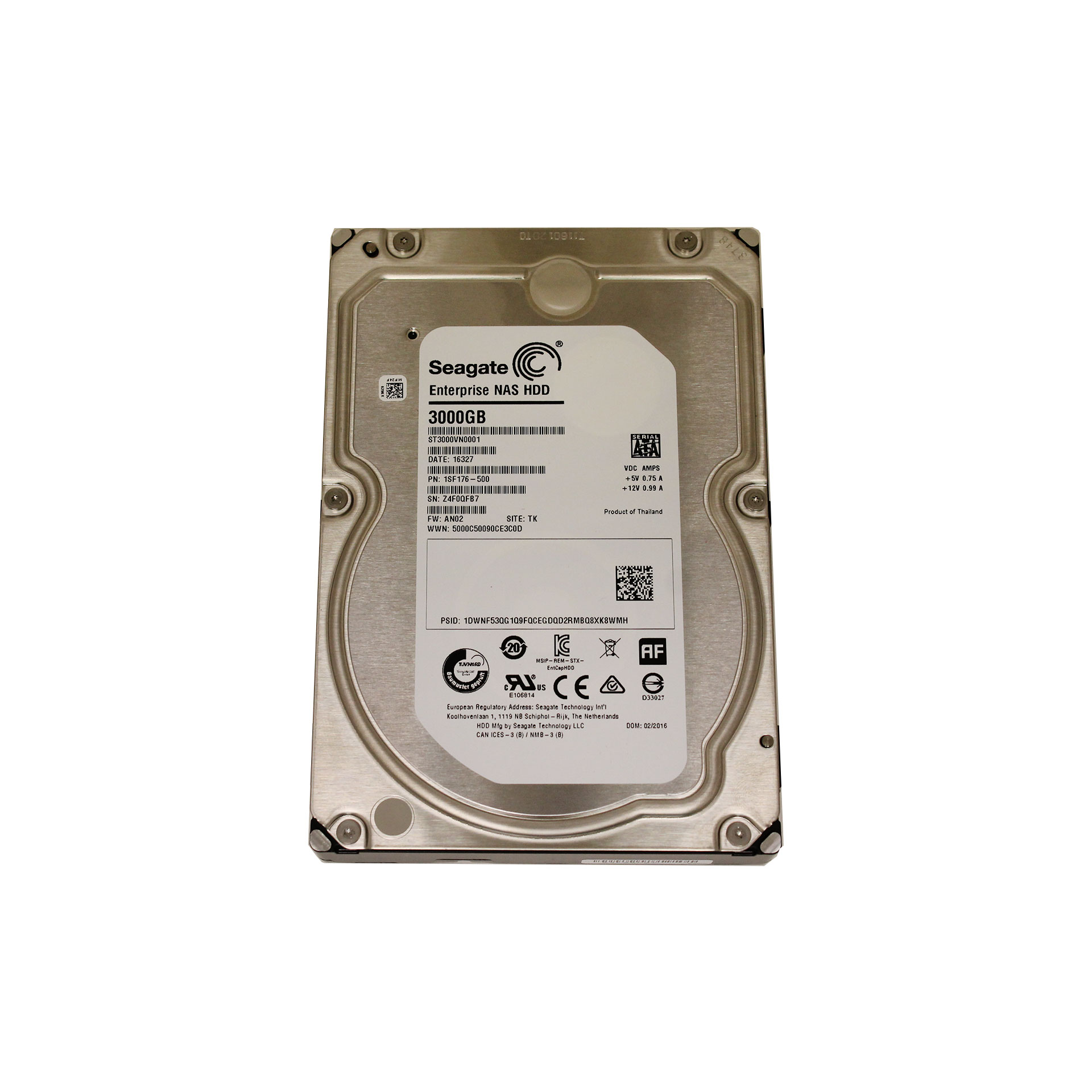 Seagate Enterprise NAS HDD ST3000VN0001 3TB 7200 RPM 3,5" - Click Image to Close