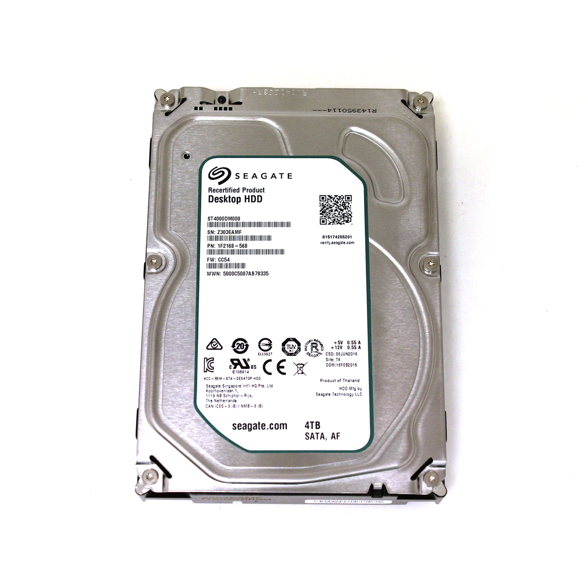 Seagate 4TB Desktop HDD.15 Internal HDD 5900 RPM ST4000DM000 - Click Image to Close