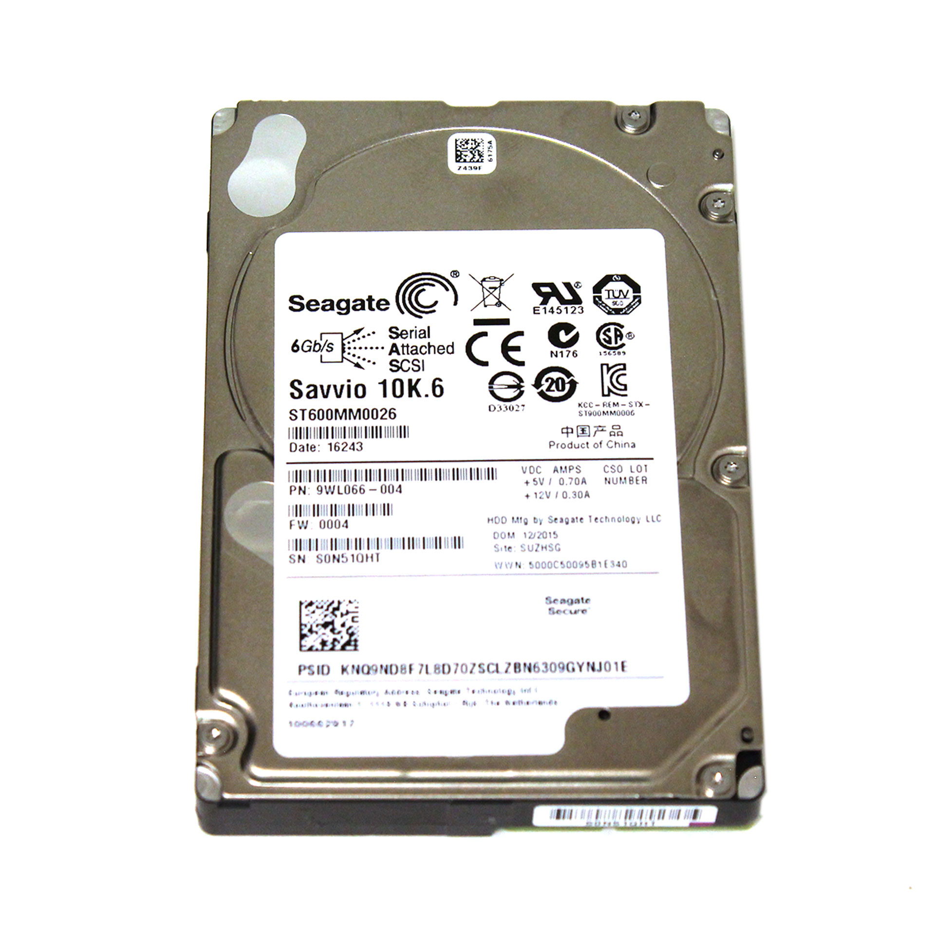 Seagate Enterprise Performance 10K HDD ST600MM0026 9WL066-004 - Click Image to Close
