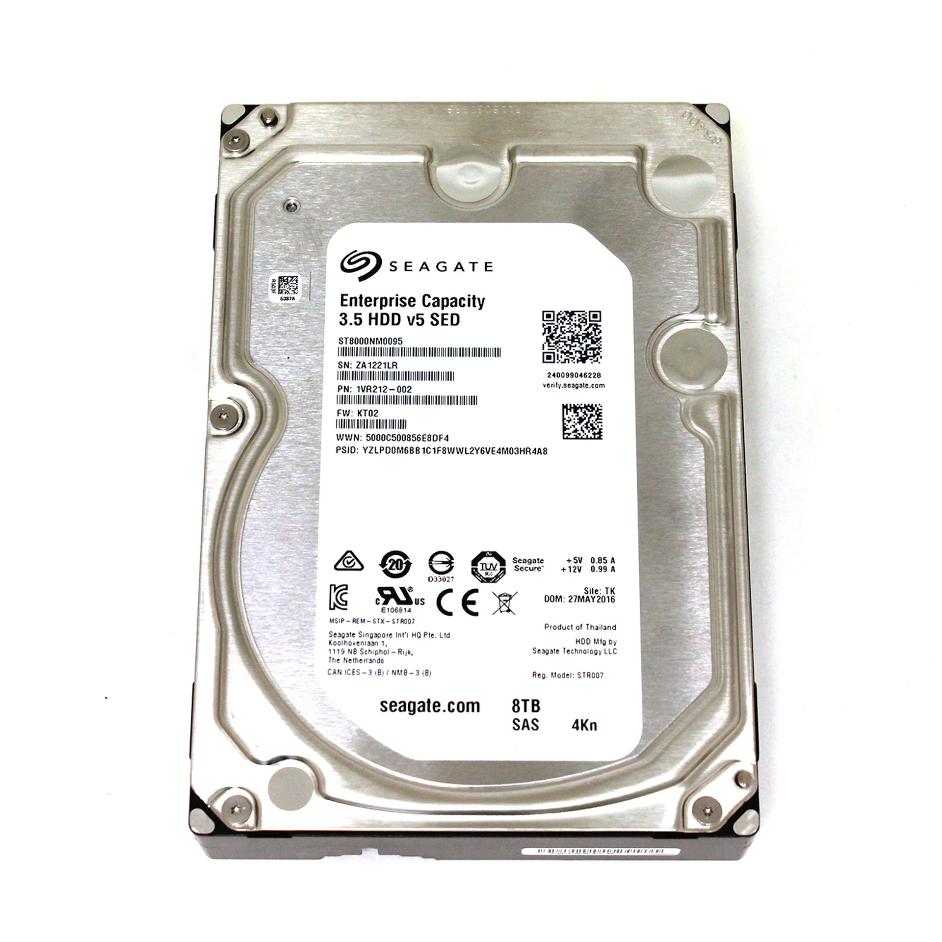 Seagate Enterprise Capacity 3.5 HDD V5 ST8000NM0095 12Gb/s - Click Image to Close