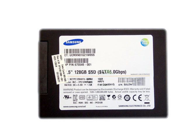 Samsung 128GB 2.5" SATA SSD Solid State Drive HP 675546-001