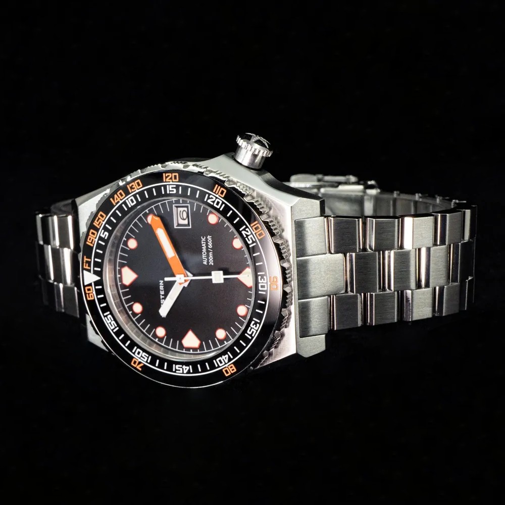 Seestern Vintage Sub 600T Black Ceramic 40mm Automatic Men's Diver Watch WR200 - Click Image to Close