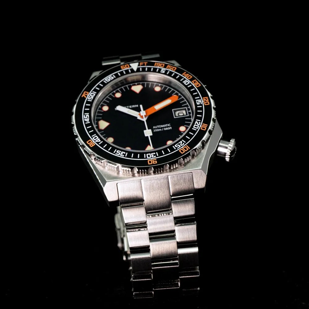 Seestern Vintage Sub 600T Black Ceramic 40mm Automatic Men's Diver Watch WR200