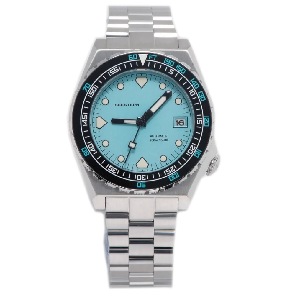 Seestern Vintage Sub 600T Blue Ceramic 40mm Automatic Men's Diver Watch NH35A WR200 - Click Image to Close