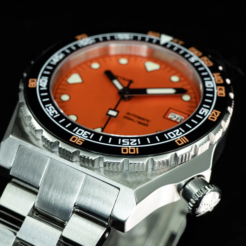Seestern Vintage Sub 600T Orange Ceramic 40mm Automatic Men's Diver Watch NH35A WR200 - Click Image to Close
