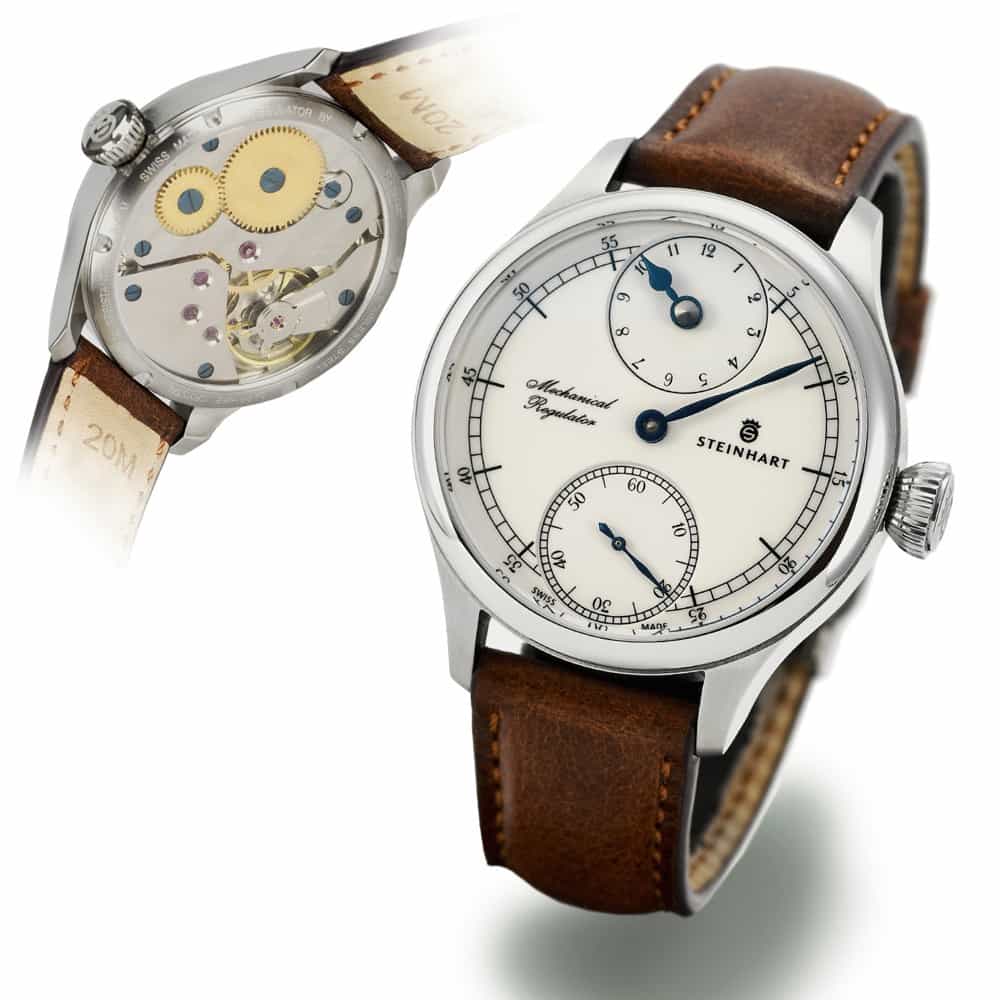 Steinhart Marine Mechanical Regulator White Handwinding Luxury Swiss Men's Watch 105-0641