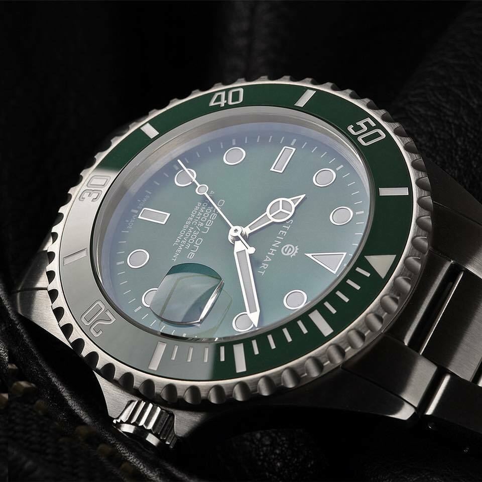 Steinhart Ocean One Green Ceramic 42mm Swiss Automatic Diver Watch 103-1063 - Click Image to Close