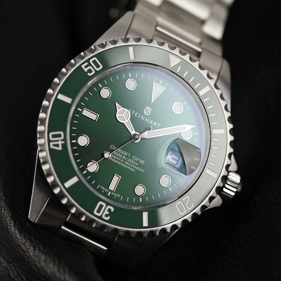 Steinhart Ocean One Green Ceramic 42mm Swiss Automatic Diver Watch 103-1063 - Click Image to Close