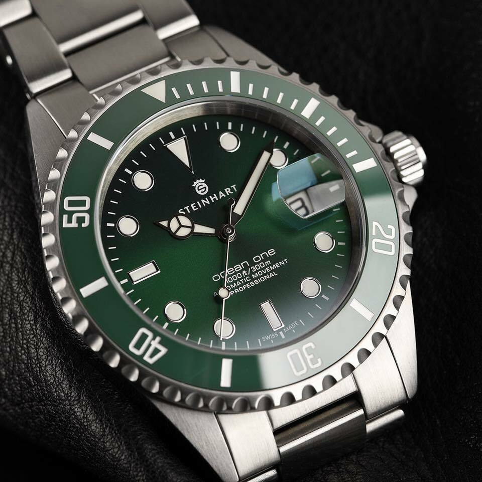 Steinhart Ocean One Green Ceramic 42mm Swiss Automatic Diver Watch 103-1063 - Click Image to Close