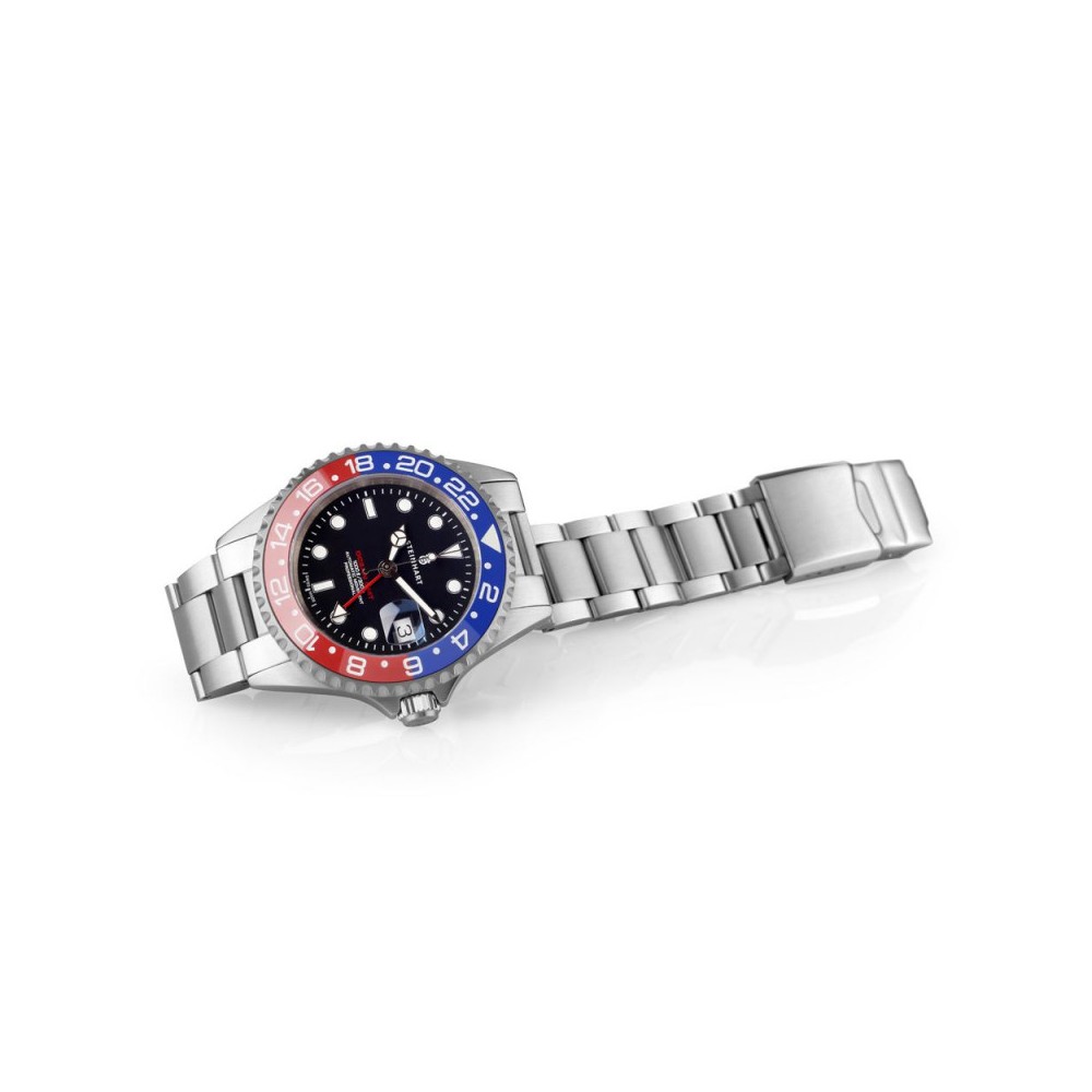 Steinhart Ocean ONE Blue Red Swiss 42mm Men's Diver Watch 103-1099 Pepsi - Click Image to Close