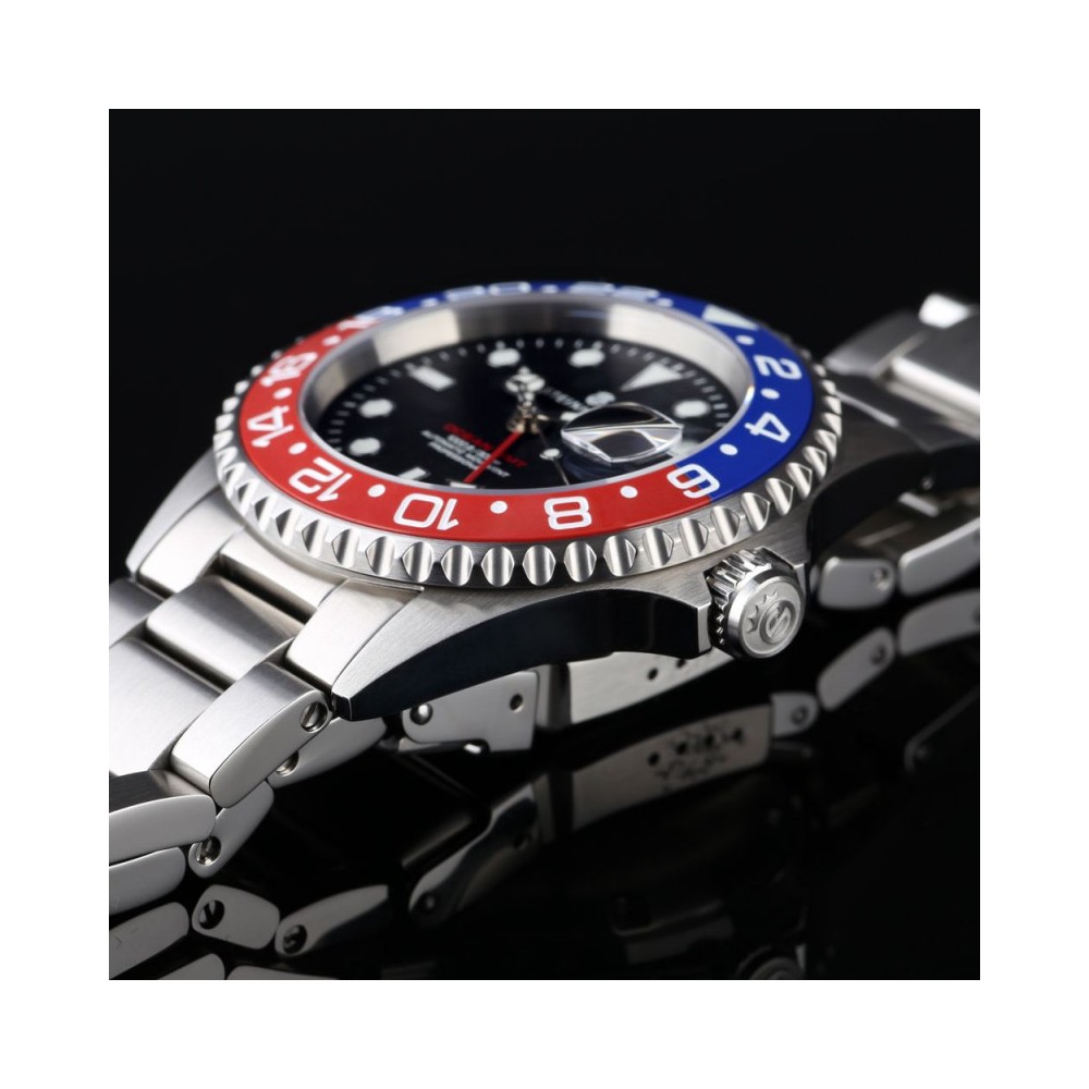 Steinhart Ocean ONE Blue Red Swiss 42mm Men's Diver Watch 103-1099 Pepsi - Click Image to Close