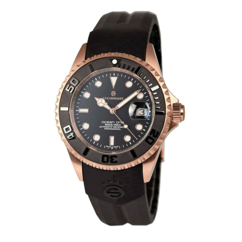 Steinhart Ocean One PINK GOLD Ceramic Bezel Automatic Swiss Dive Watch 103-0893