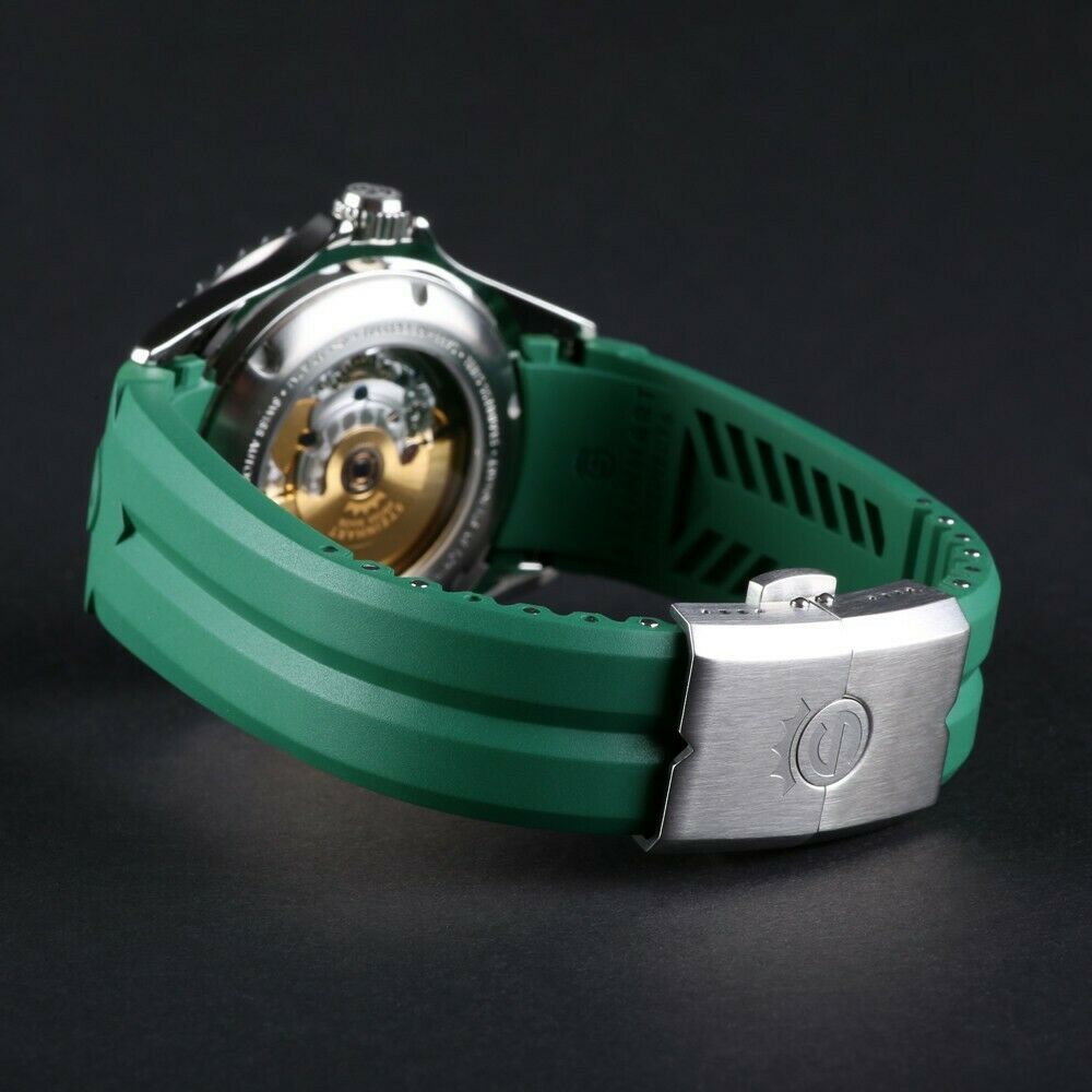 Steinhart OCEAN One Double-GREEN Ceramic premium Men's Diver Watch Green Bezel/Green Dial Silicone Strap 103-1063