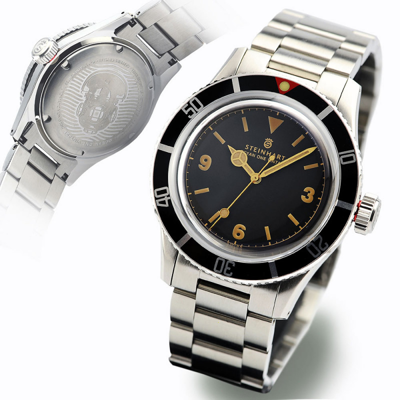 Steinhart Ocean One Vintage Automatic Men's Watch Black Bezel / Black Dial 103-0294