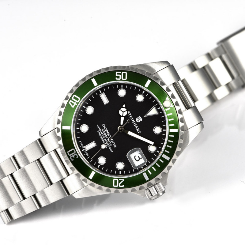 Steinhart Ocean 39 GREEN Automatic Men's Diver Watch Green Bezel / Black Dial 103-0725