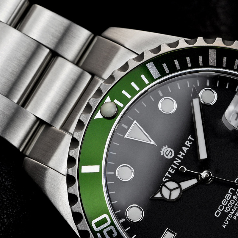 Steinhart Ocean 39 GREEN Automatic Men's Diver Watch Green Bezel / Black Dial 103-0725